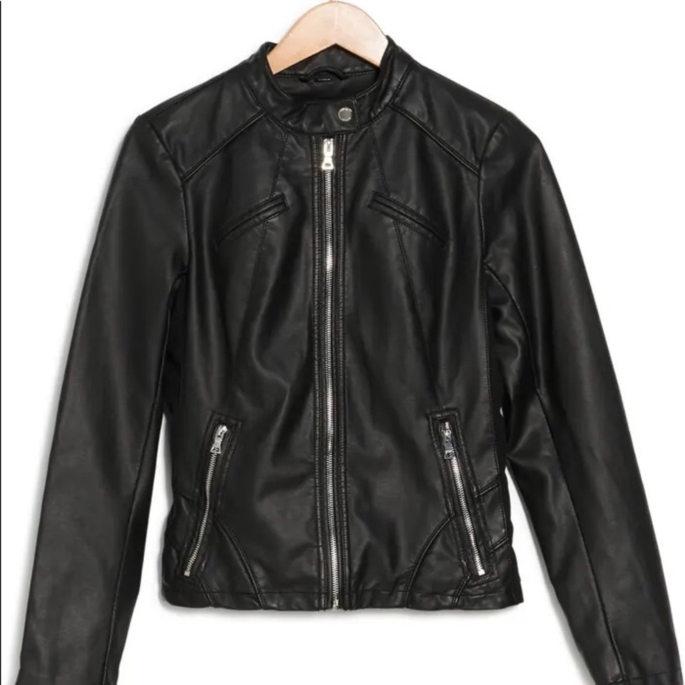 Guess faux moto leather women's xs jacket